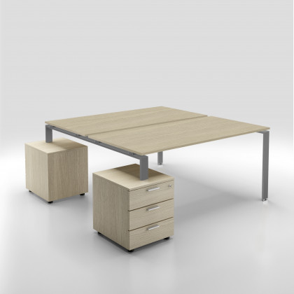Double desk with two drawer units Doria line
