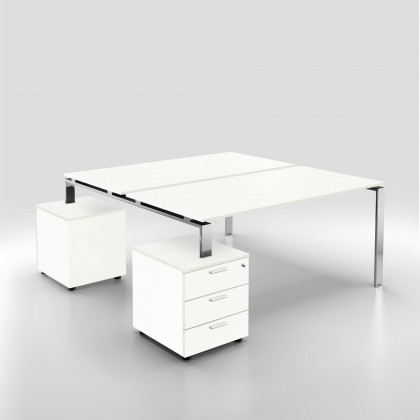 Double desk with chrome leg DORIA line
