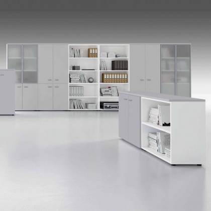High storage cabinet New Rossana, consisting of a low and medium unit with doors W45 cm