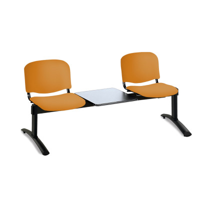 Two-seat beam seating with table Carla