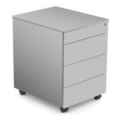 Metal drawer unit on casters 3 drawers + 1 stationery drawer