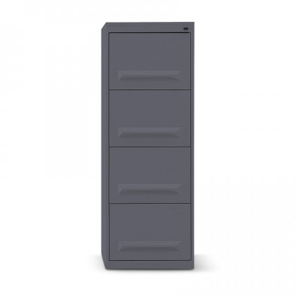 Metal filing cabinet with 4 drawers and built-in handle