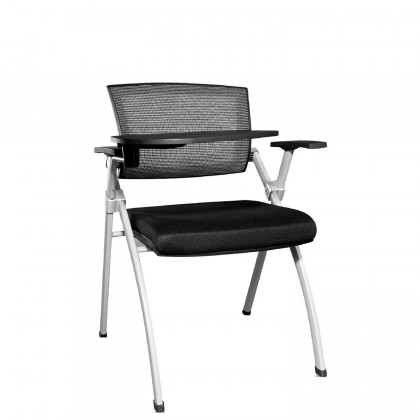 Chair with armrests, writing pad and folding seat Query