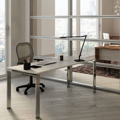 Linear desk with chrome leg Doria