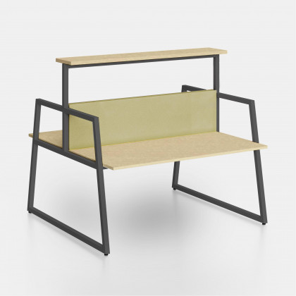 Bench Fusion with shelf and screen dividers