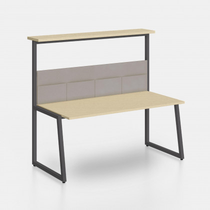 Desk Fusion with shelf and screen divider with pockets