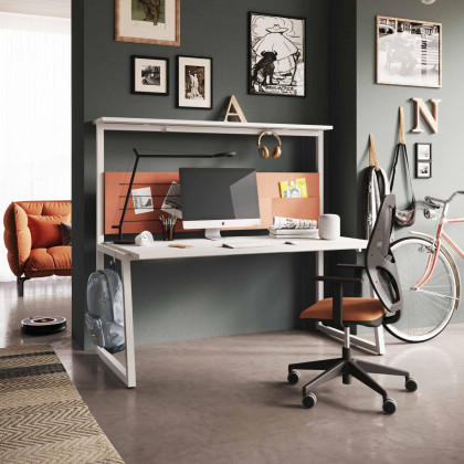 Desk Fusion with shelf and screen divider
