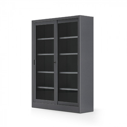 High cabinet with sliding doors in glass W150 H200 