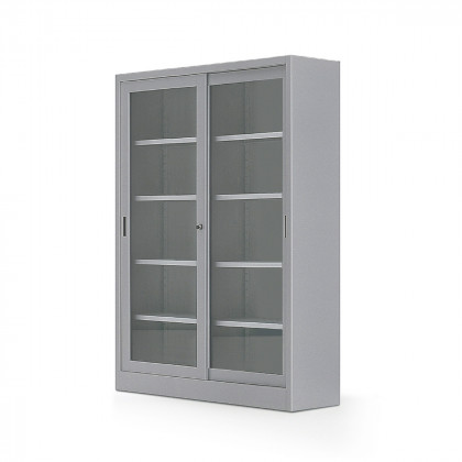 High cabinet with sliding doors in tempered glass W 180 H200 art. AV18T