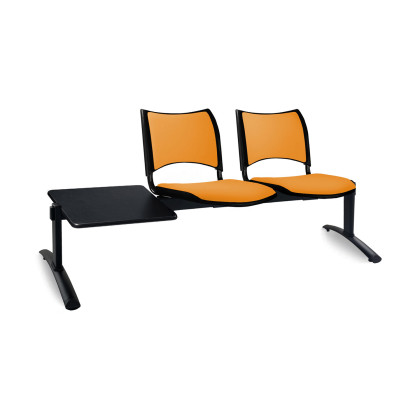 Two-seat upholstered beam seating w/table Iso Smart 