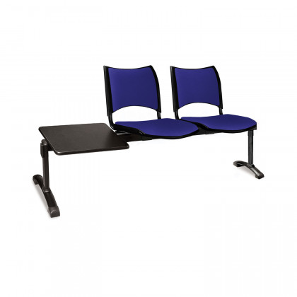 Two-seat upholstered beam seating w/table Iso Smart 