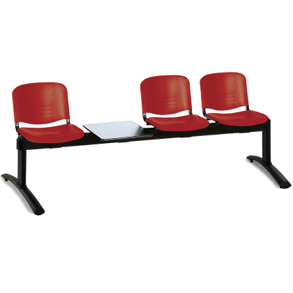 Three-seat beam seating with table Isoscele