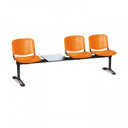 Three-seat beam seating with table Isoscele