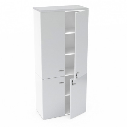 High storage cabinet New Rossana, consisting of a low and medium unit with doors W90 cm