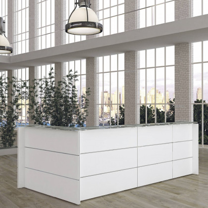 Reception desk with wooden top Doria Reception
